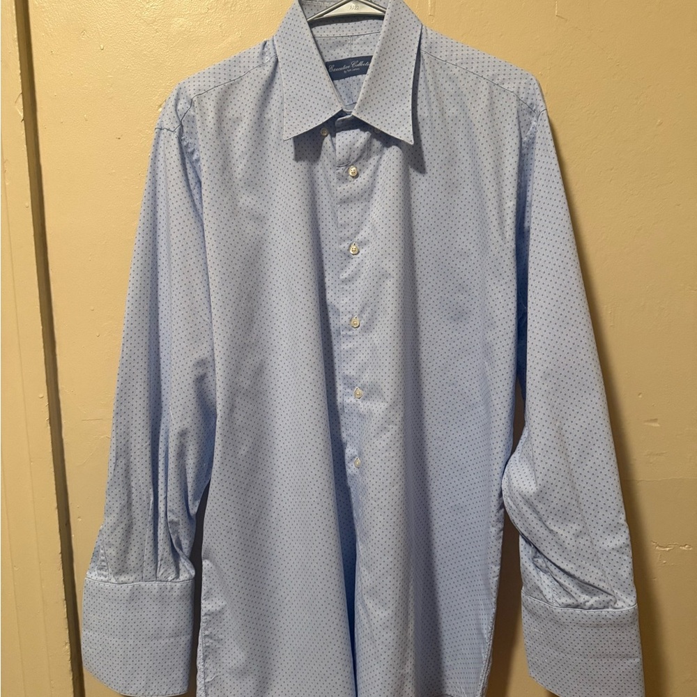 Light  Blue Men’s Dress Shirt Executive Collection by Tom James Made in USA